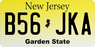 NJ license plate B56JKA