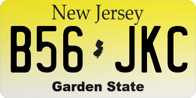 NJ license plate B56JKC