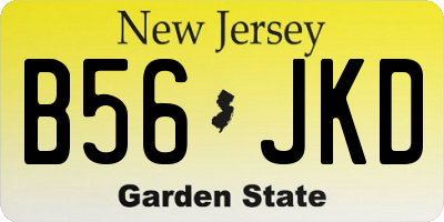 NJ license plate B56JKD