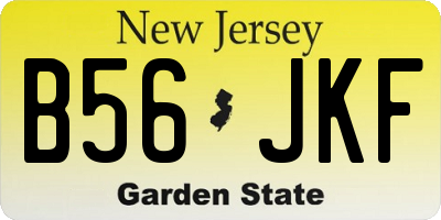 NJ license plate B56JKF