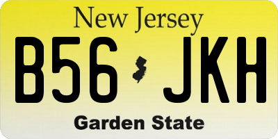 NJ license plate B56JKH