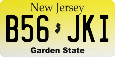 NJ license plate B56JKI