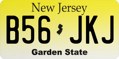 NJ license plate B56JKJ