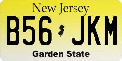 NJ license plate B56JKM