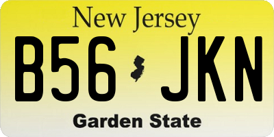NJ license plate B56JKN