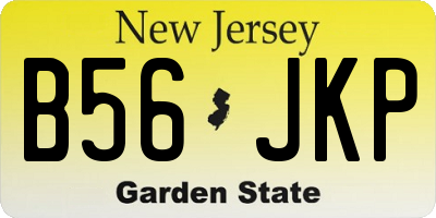 NJ license plate B56JKP