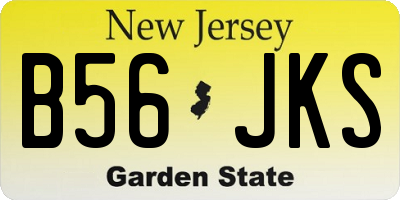 NJ license plate B56JKS