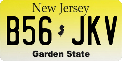 NJ license plate B56JKV