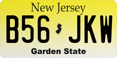 NJ license plate B56JKW
