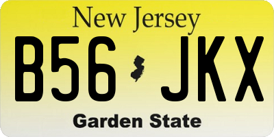 NJ license plate B56JKX