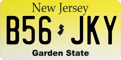 NJ license plate B56JKY