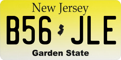 NJ license plate B56JLE