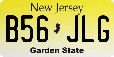 NJ license plate B56JLG