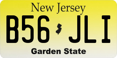 NJ license plate B56JLI