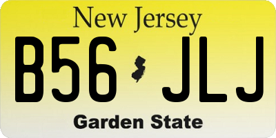 NJ license plate B56JLJ