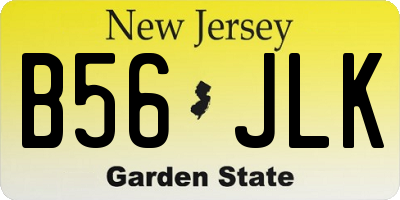 NJ license plate B56JLK