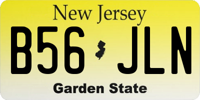 NJ license plate B56JLN