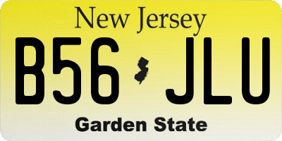 NJ license plate B56JLU
