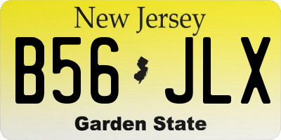 NJ license plate B56JLX