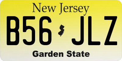 NJ license plate B56JLZ