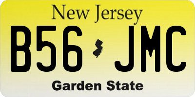 NJ license plate B56JMC