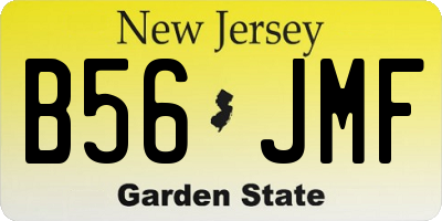 NJ license plate B56JMF