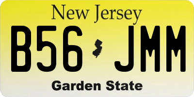 NJ license plate B56JMM