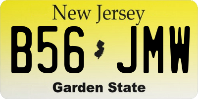 NJ license plate B56JMW
