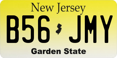 NJ license plate B56JMY