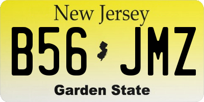 NJ license plate B56JMZ