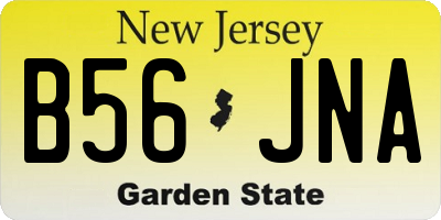 NJ license plate B56JNA