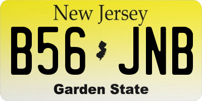 NJ license plate B56JNB