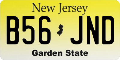 NJ license plate B56JND