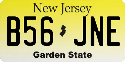 NJ license plate B56JNE