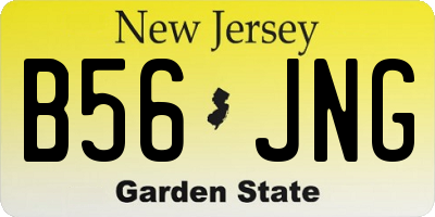 NJ license plate B56JNG
