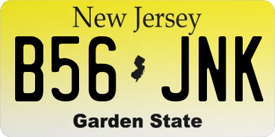 NJ license plate B56JNK