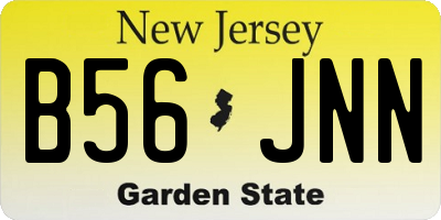 NJ license plate B56JNN