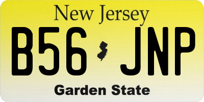 NJ license plate B56JNP