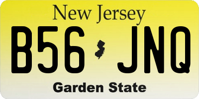 NJ license plate B56JNQ