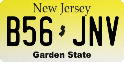NJ license plate B56JNV