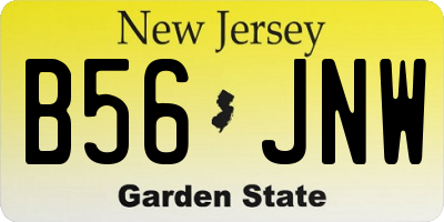 NJ license plate B56JNW