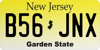 NJ license plate B56JNX