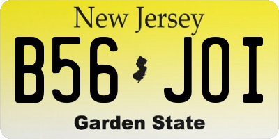 NJ license plate B56JOI