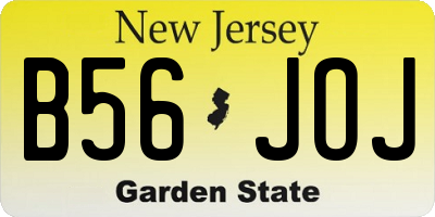 NJ license plate B56JOJ