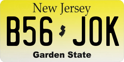 NJ license plate B56JOK