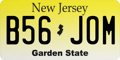 NJ license plate B56JOM