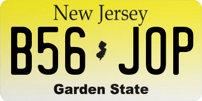 NJ license plate B56JOP