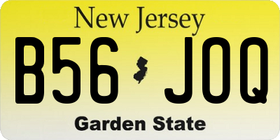NJ license plate B56JOQ