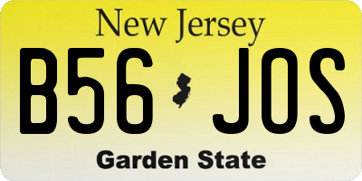 NJ license plate B56JOS