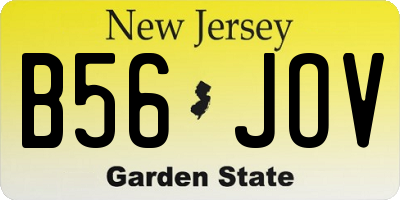 NJ license plate B56JOV